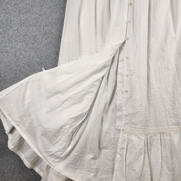 Rachel Zoe White Maxi Dress Lace Eyelet Boho Size 8 - Picture 5 of 13